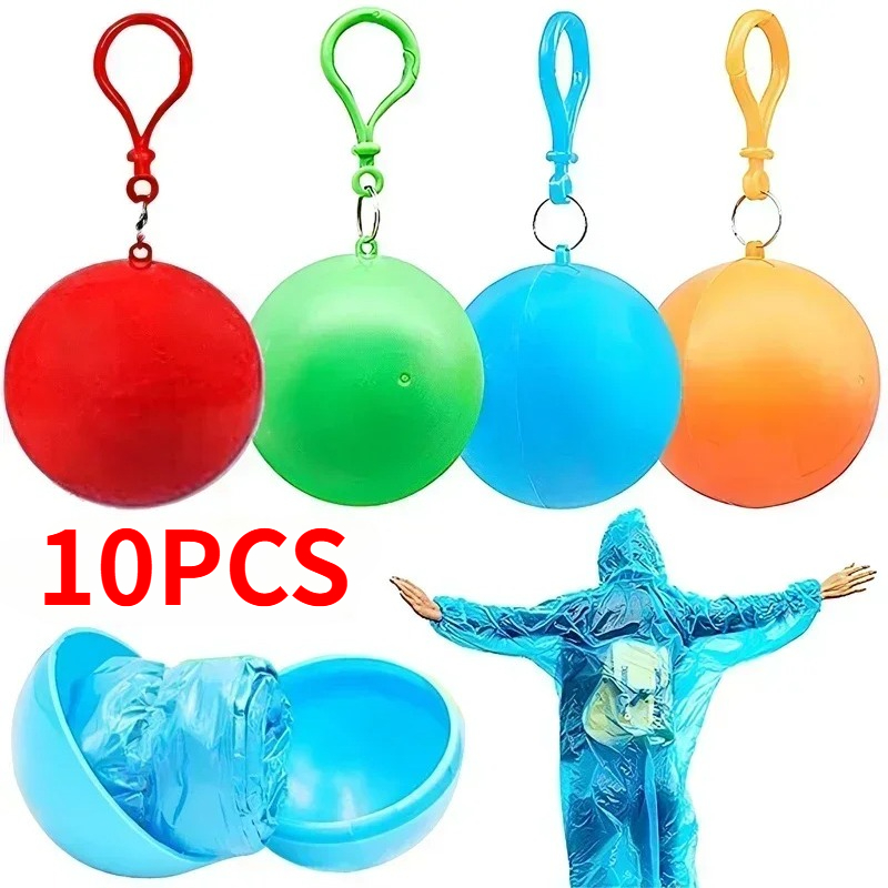 10 قطع من معاطف المطر الملونة  - مراجعة Emergency Poncho Rain وسعره