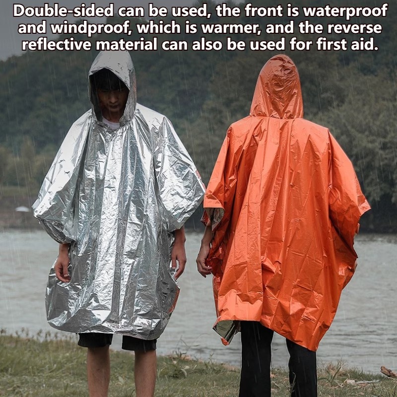 1-10 قطع من بطانية الطوارئ الم - مراجعة Emergency Poncho Rain وسعره